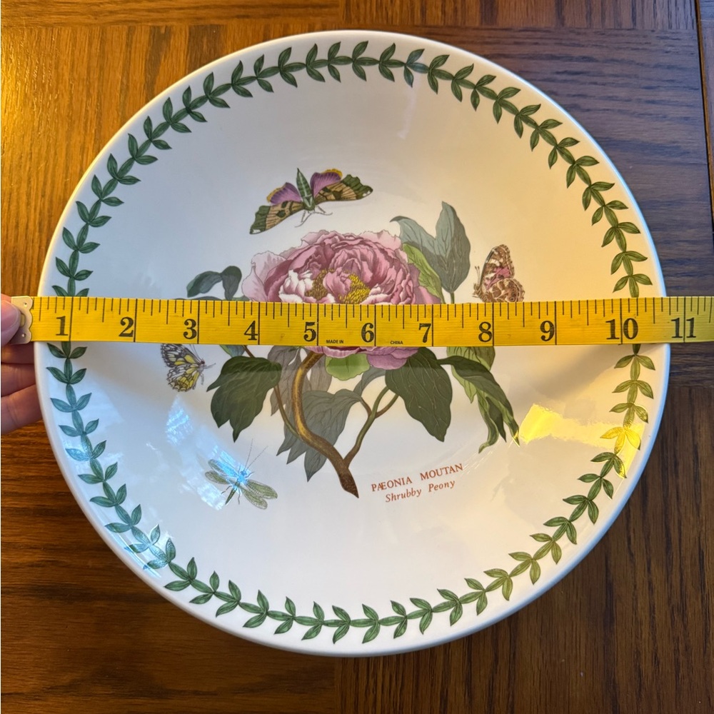 Portmeirion 1972 Botanic Garden Shallow Shrubby Peony Salad Bowl 10 1/2”x2 1/8” - Picture 4 of 4